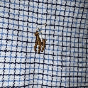 Ralph Lauren Blue and White Plaid Shirt